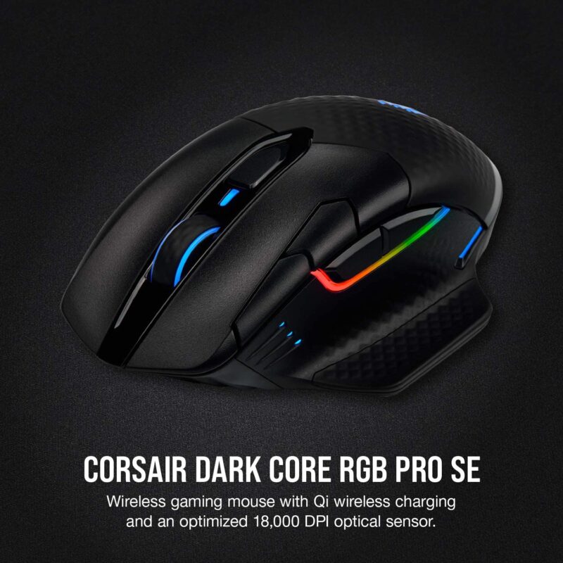 CORSAIR Dark Core RGB Pro SE Qi Wireless Charging Wireless Gaming Mouse